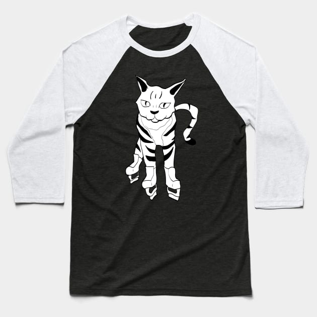 ice skating cat Baseball T-Shirt by Max